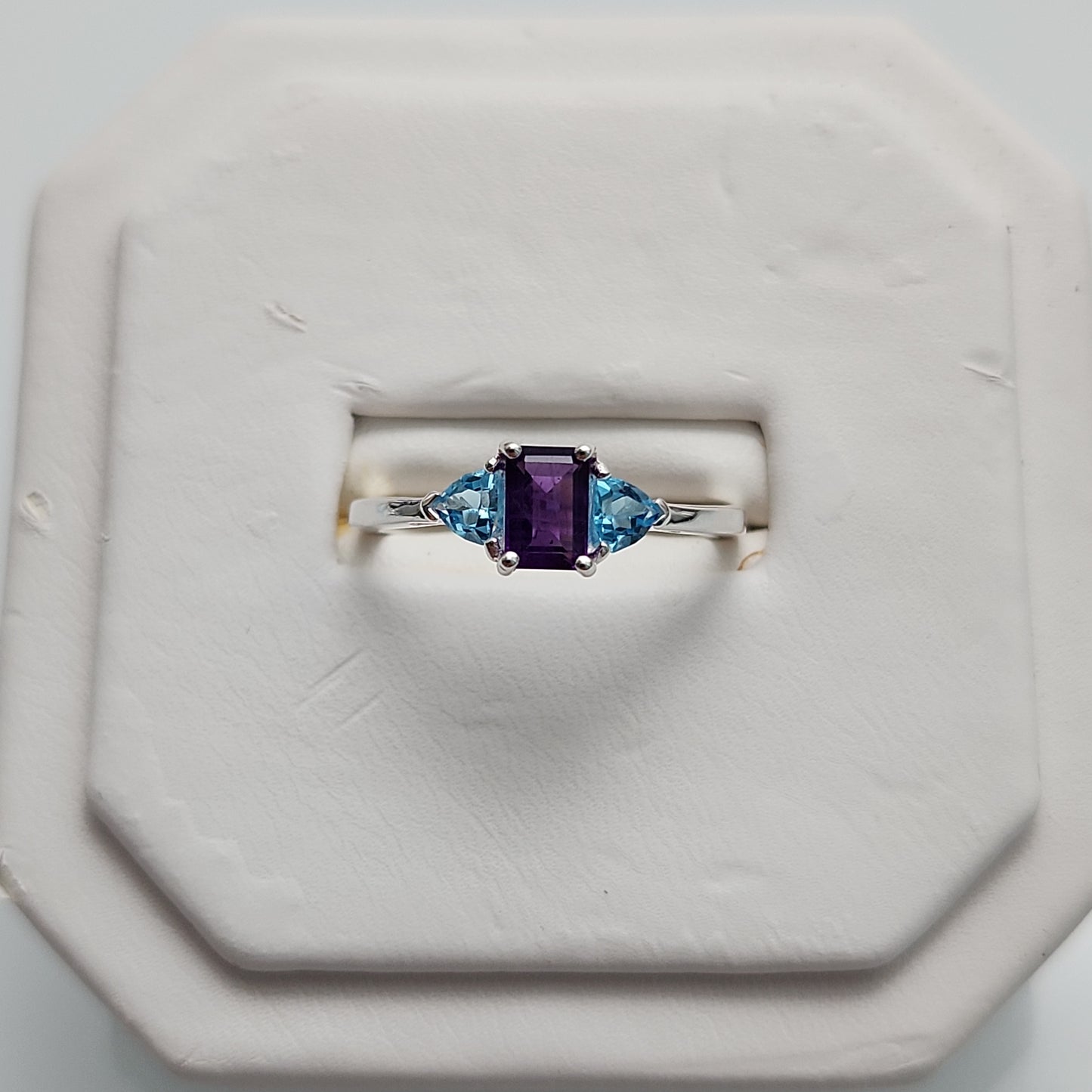 Amethyst and Blue Topaz ring