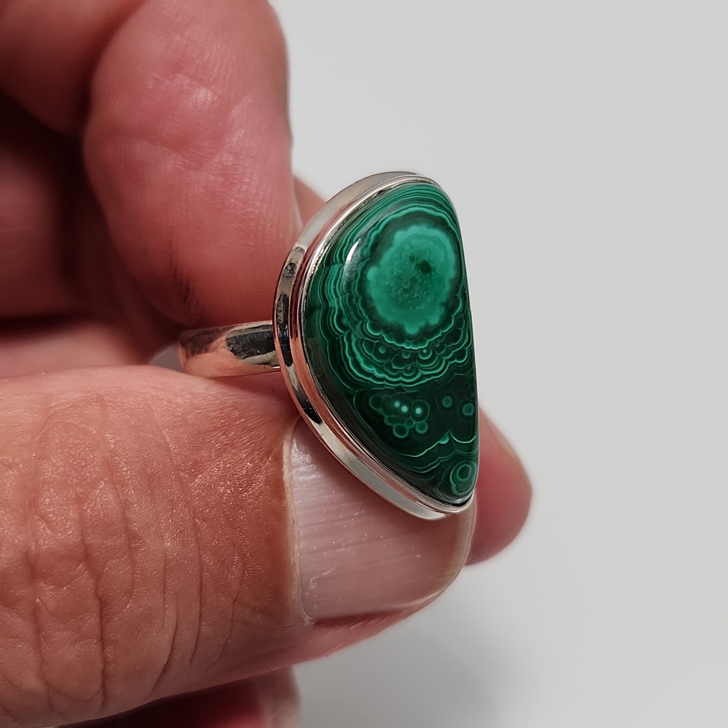 Malachite ring sz 8.5