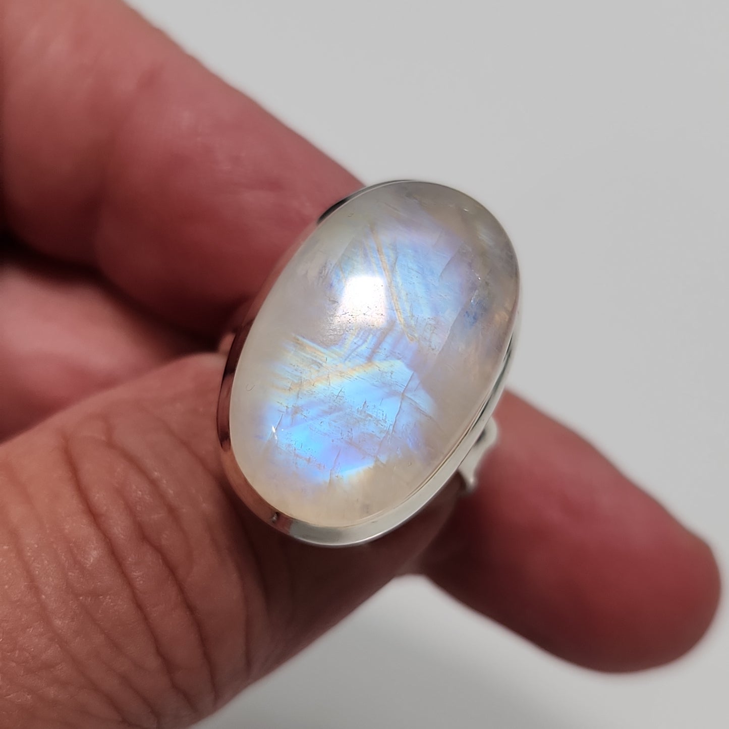 Rainbow Moonstone Ring sz 11