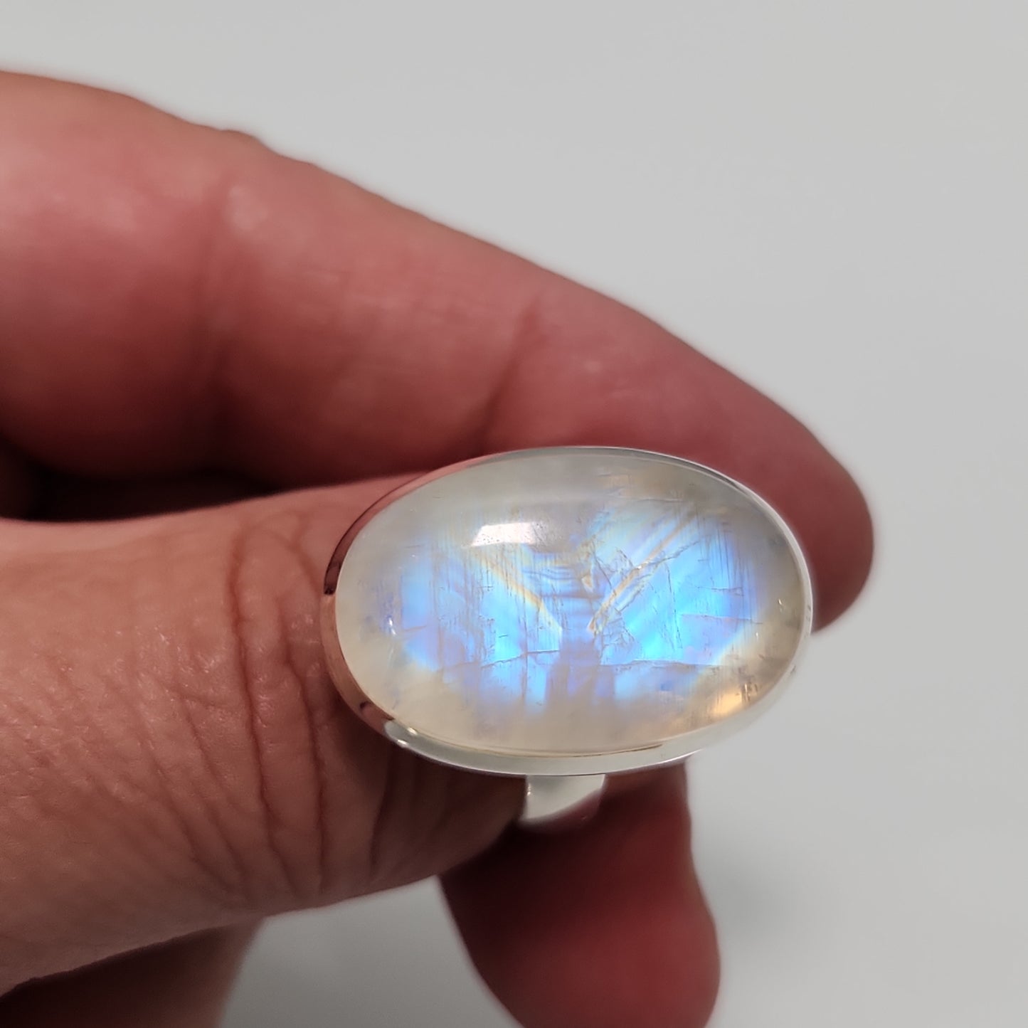 Rainbow Moonstone Ring sz 11