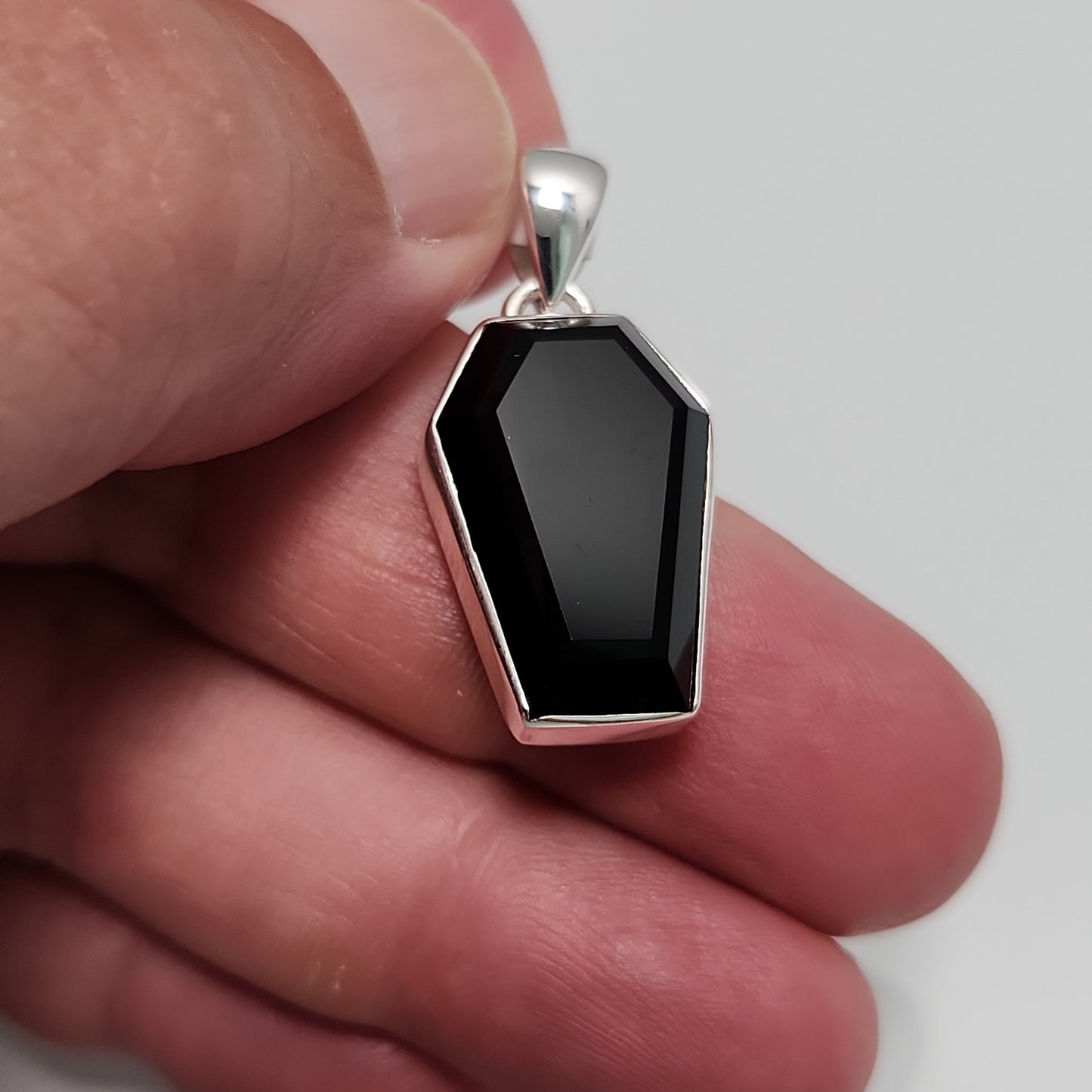 Black Onyx Coffin Pendant