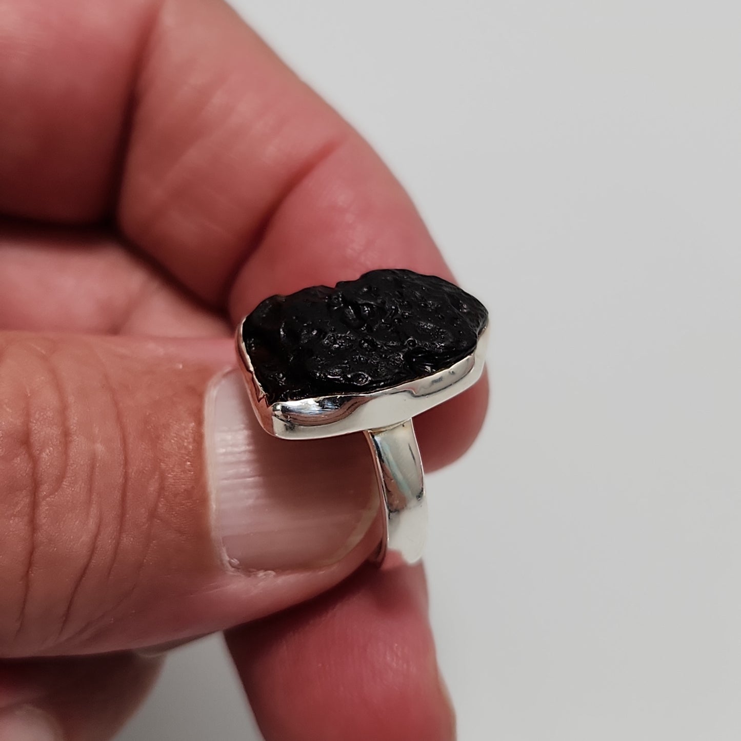 Tibetan Tektite Ring sz 7