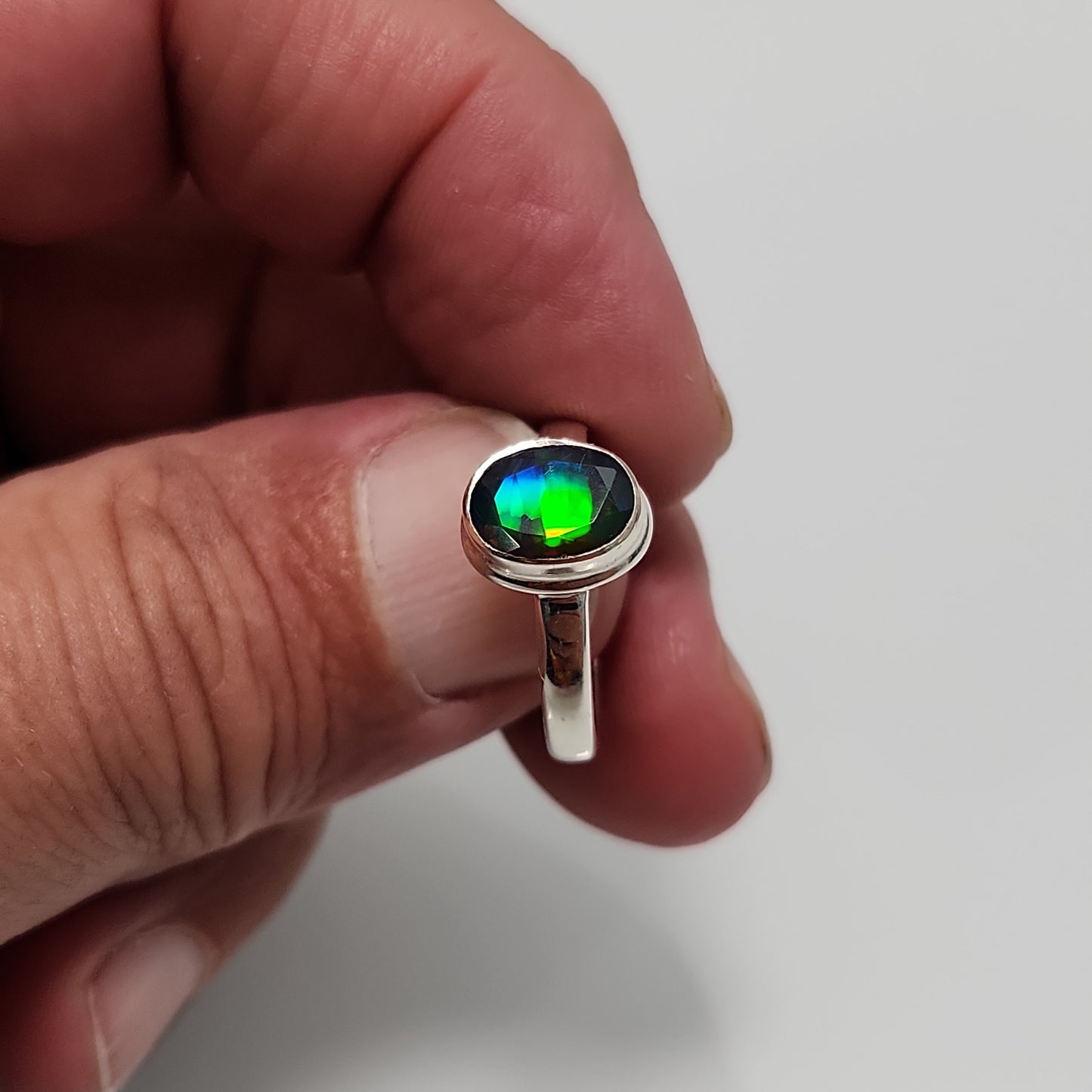 Black Welo Opal Ring sz 8
