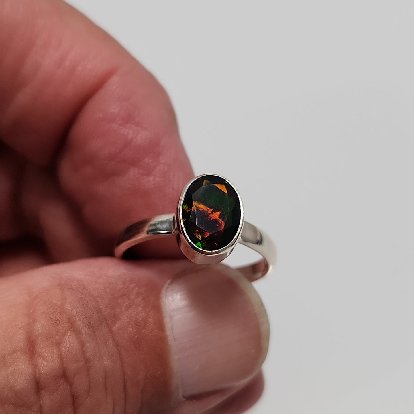 Black Welo Opal Ring sz 9