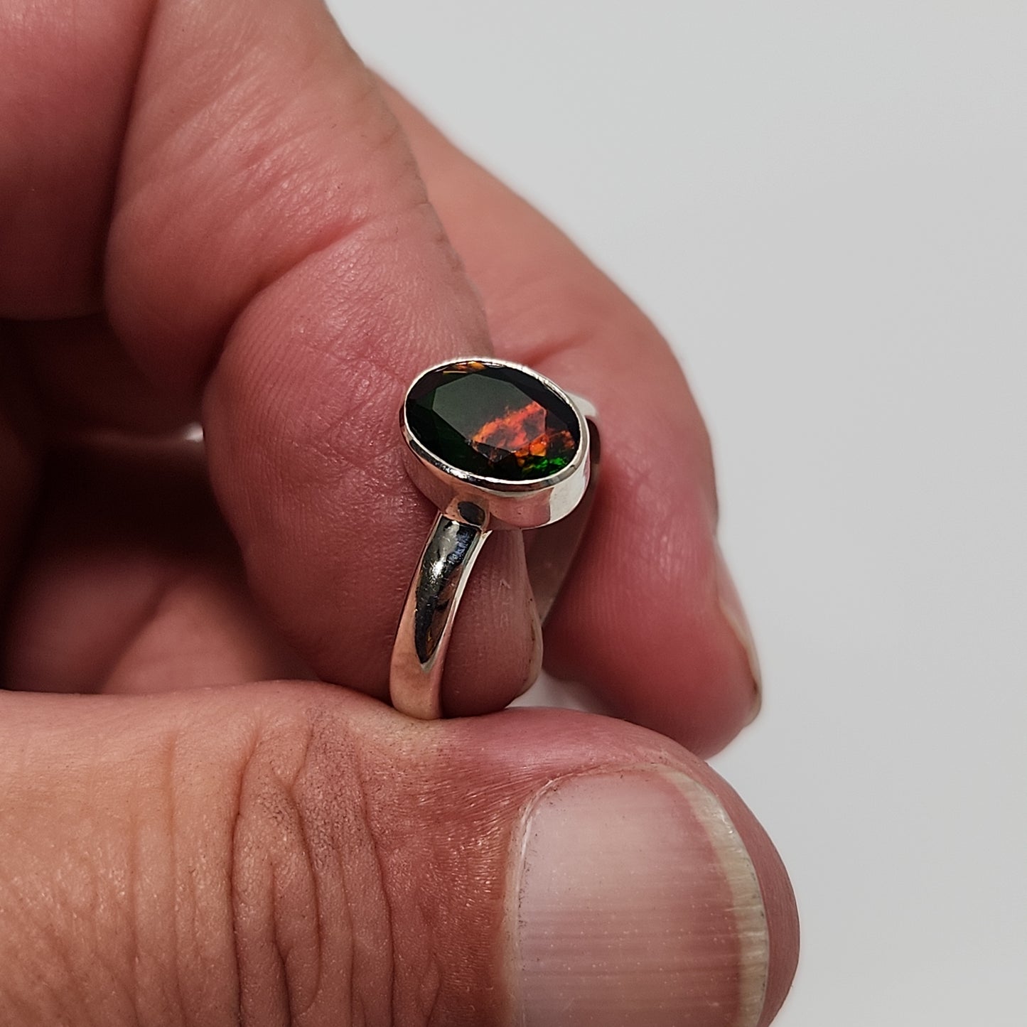 Black Welo Opal Ring sz 9