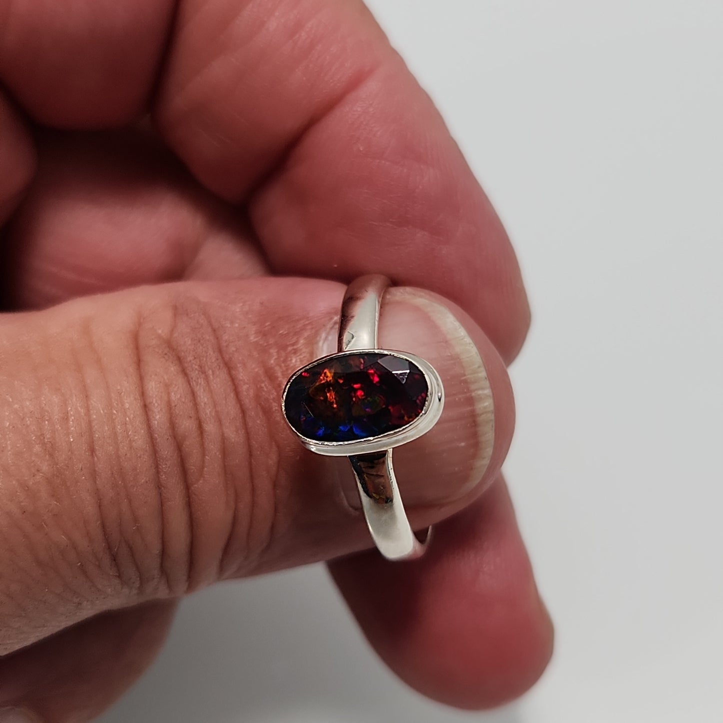 Black Welo Opal Ring sz 11
