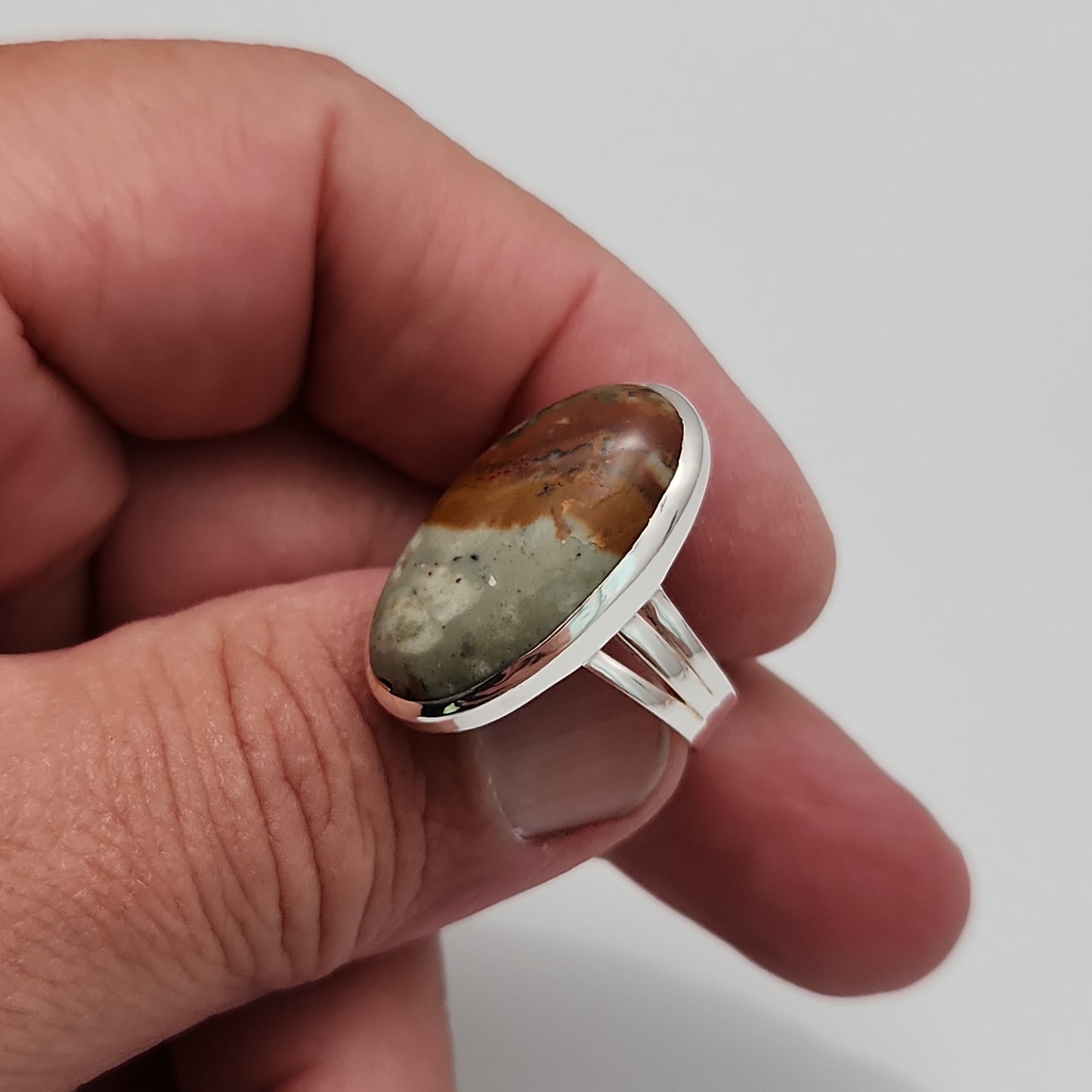 Picture Jasper Ring sz 8