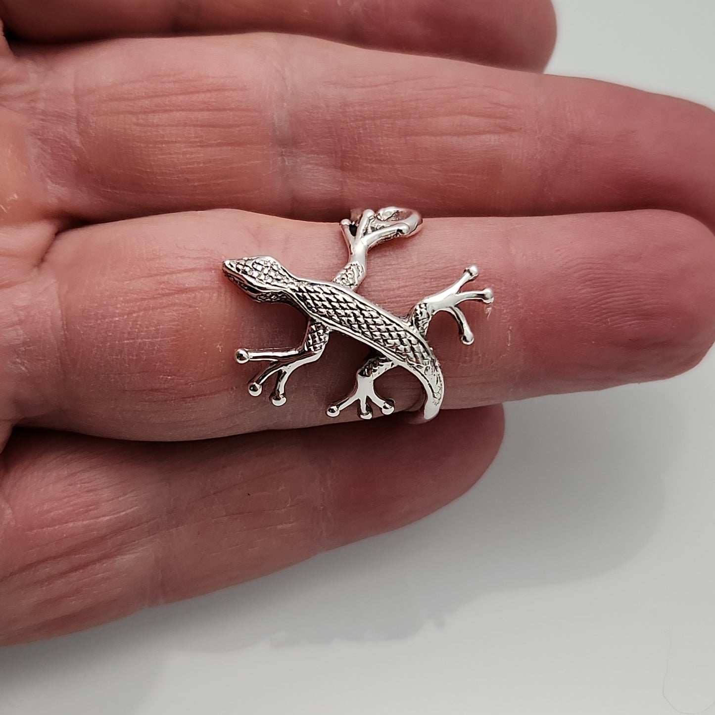 Gecko Silver Ring sz 9