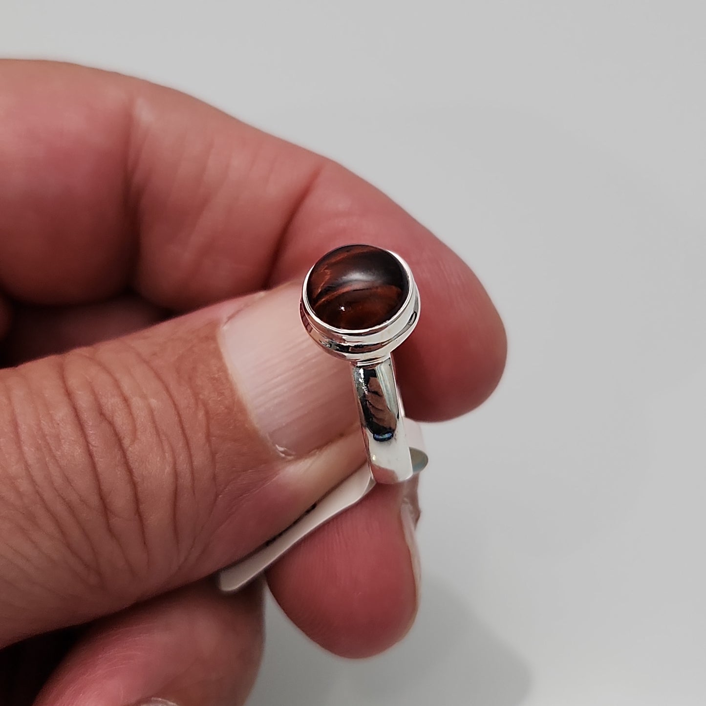 Red Tiger Eye Ring sz 8