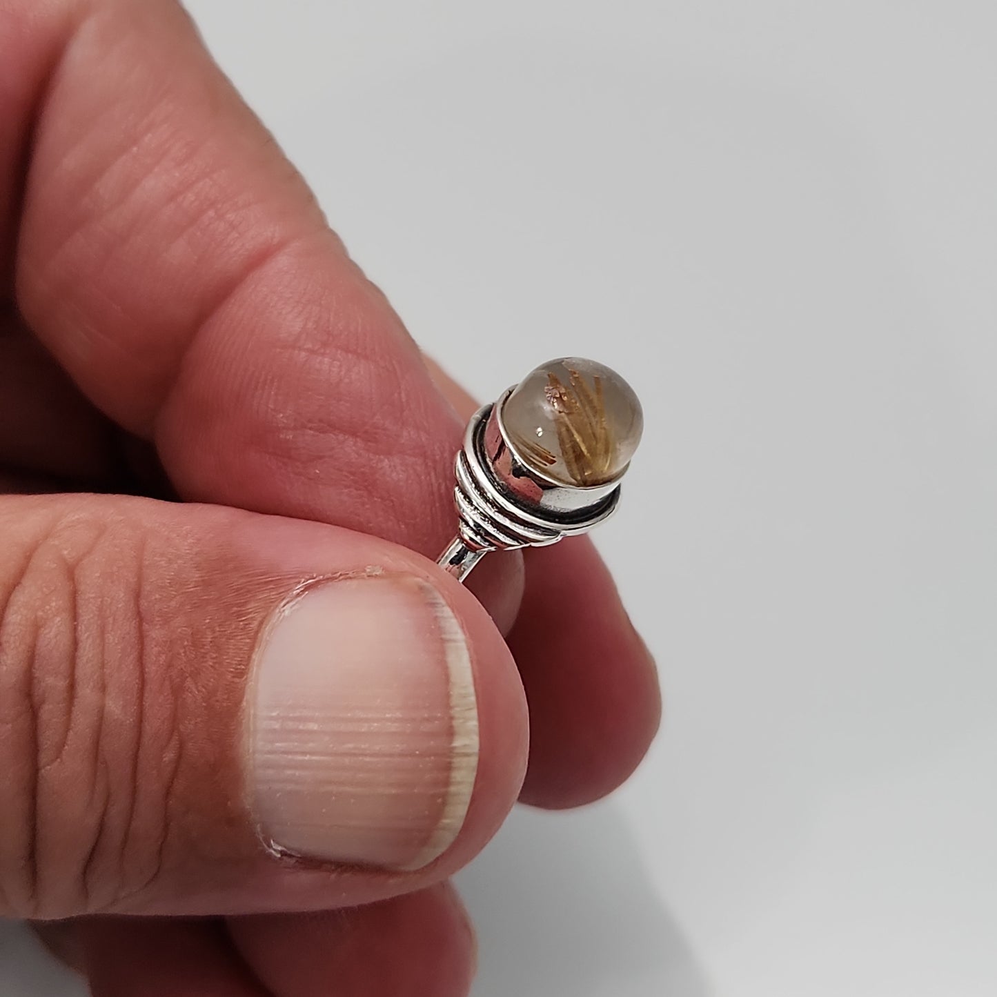 Gold Rutile Ring sz 6