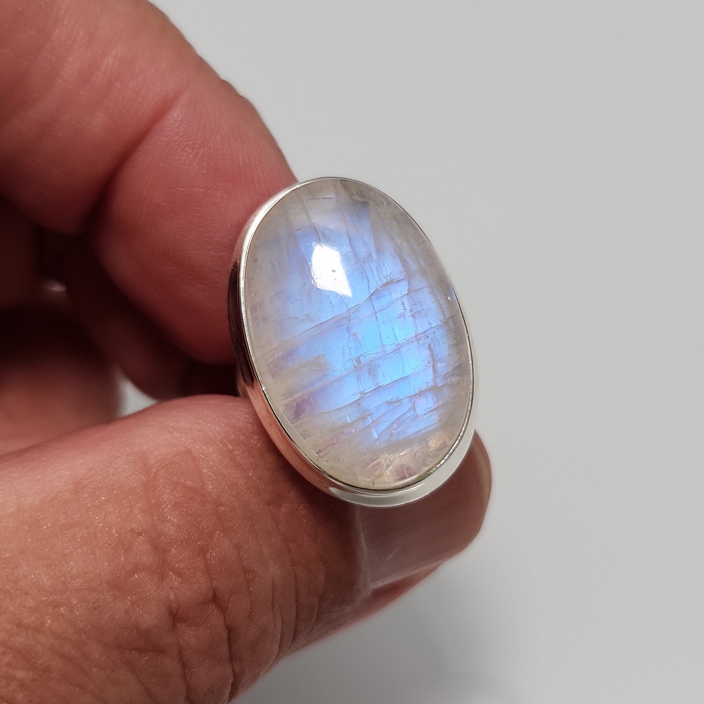 Rainbow Moonstone Ring sz 6.5