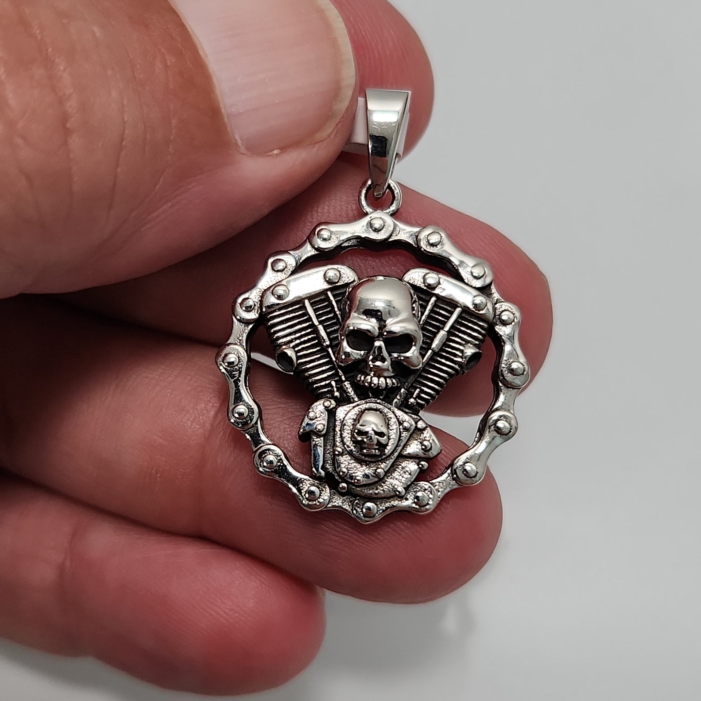 Motorcycle Harley Style Skull Pendant