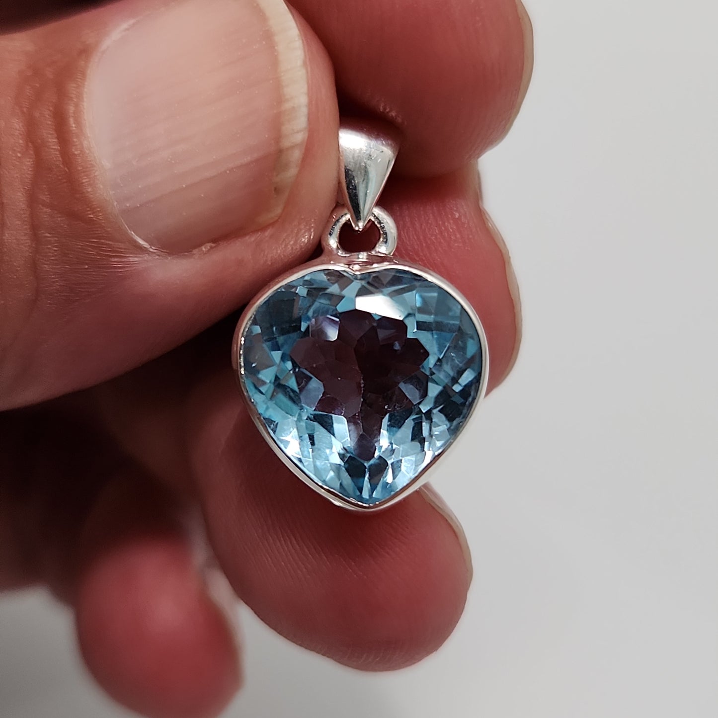 Blue Topaz Heart Shape Pendant