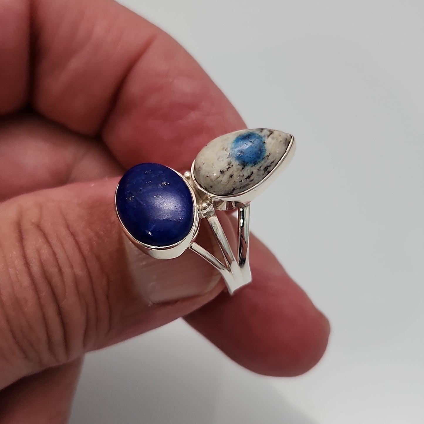 K2 Azurite & Lapis Ring sz 7.5
