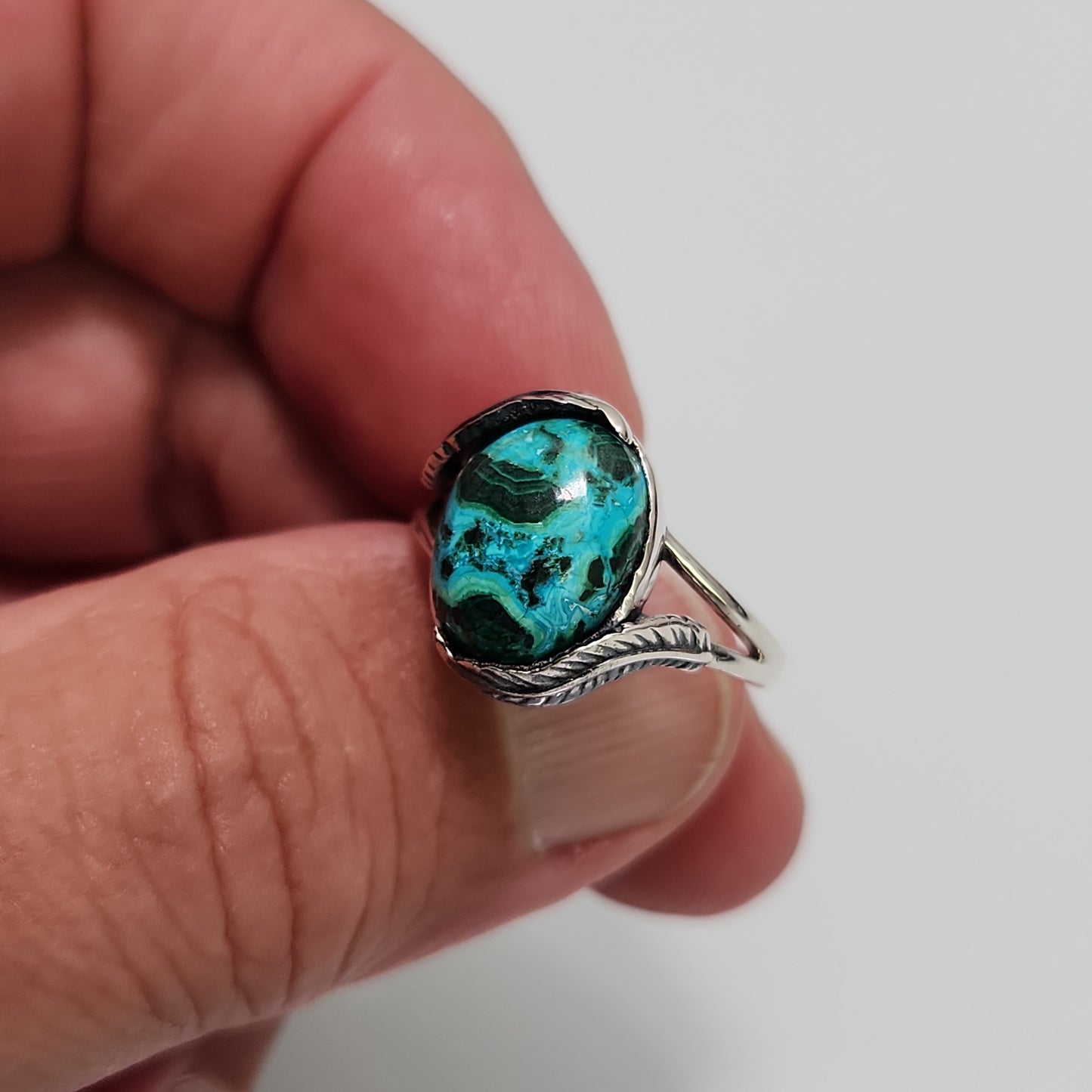 Malachite Chrysocolla Ring sz 5-11