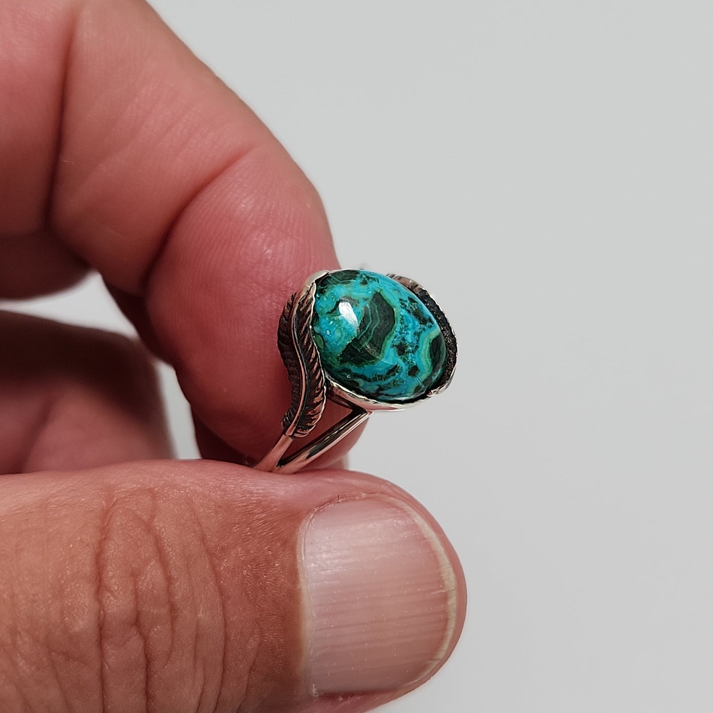 Malachite Chrysocolla Ring sz 5-11