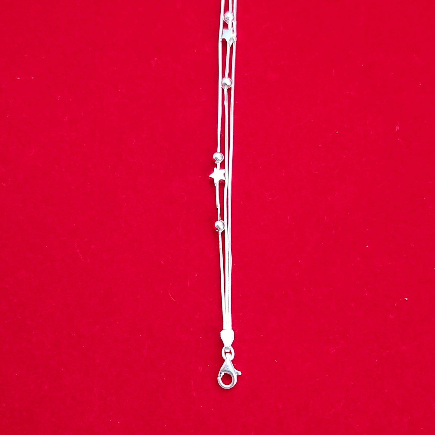 Triple Strand Adjustable Bracelet Sliding Charms