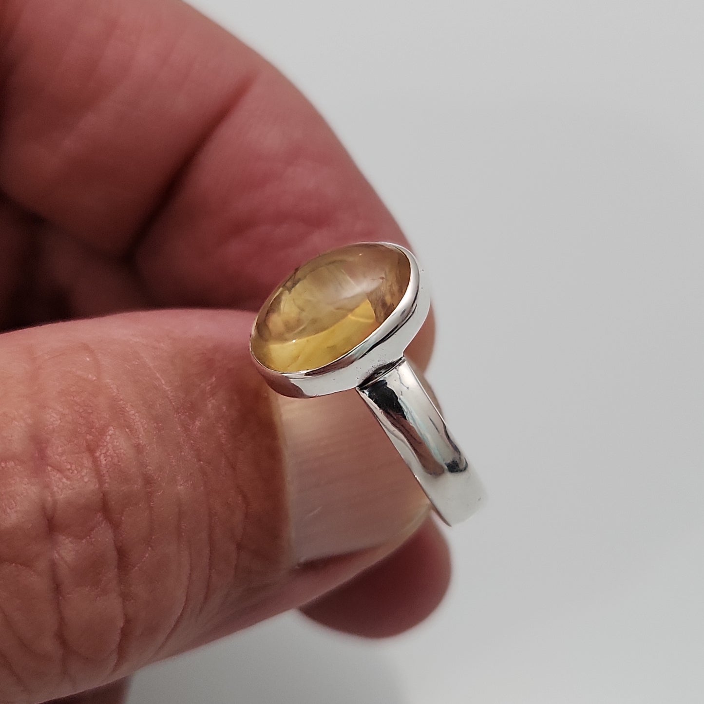 Citrine Amber Ring sz 7
