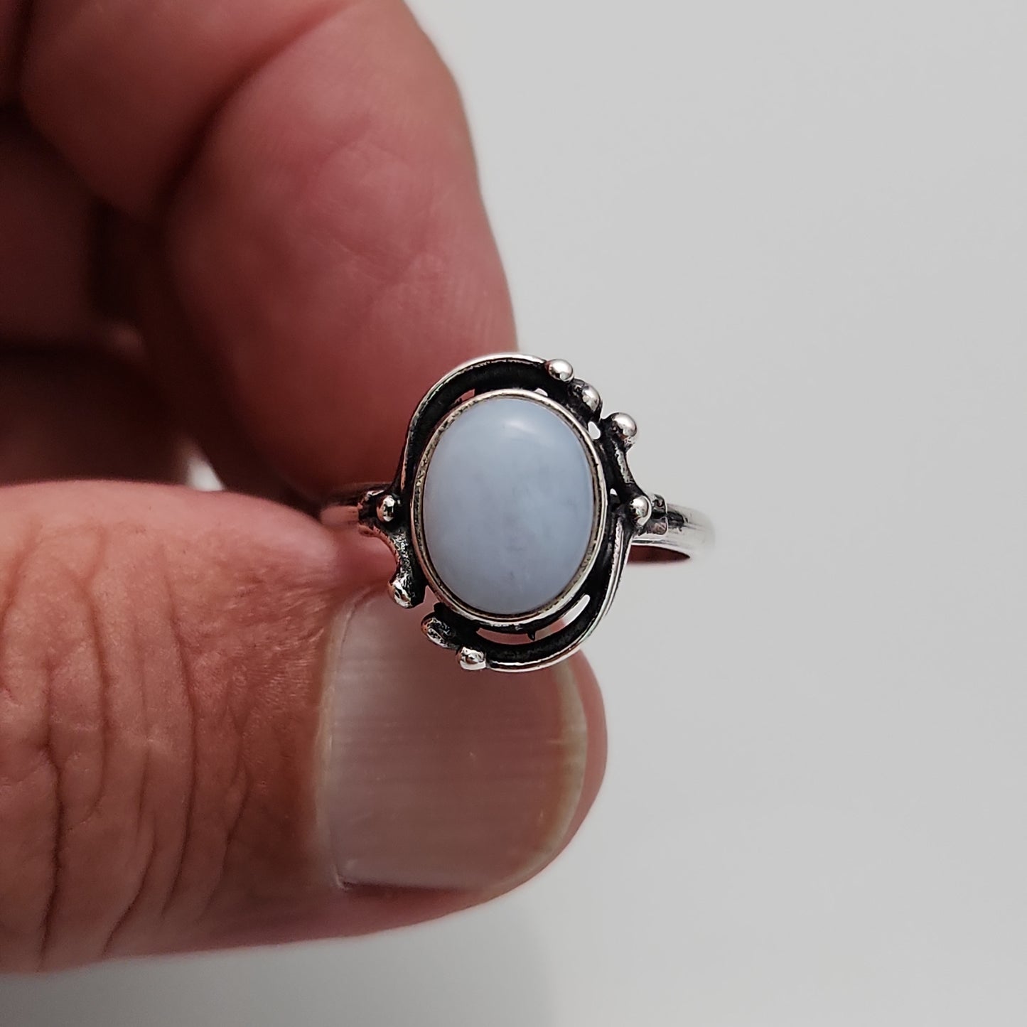 Blue Chalcedony Ring sz 8.5