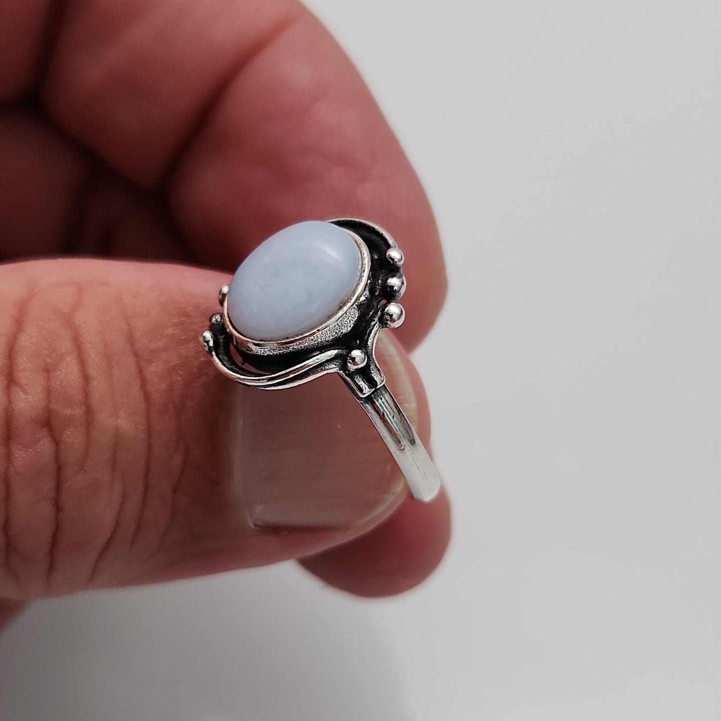 Blue Chalcedony Ring sz 8.5