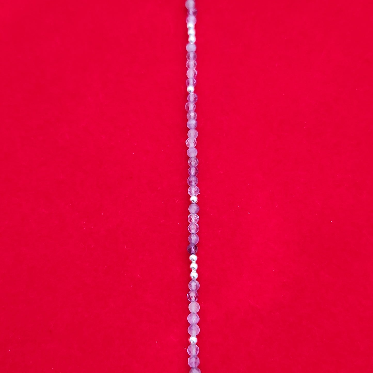 Amethyst &Silver Bead Anklet Adjustable 9.5-10.5"