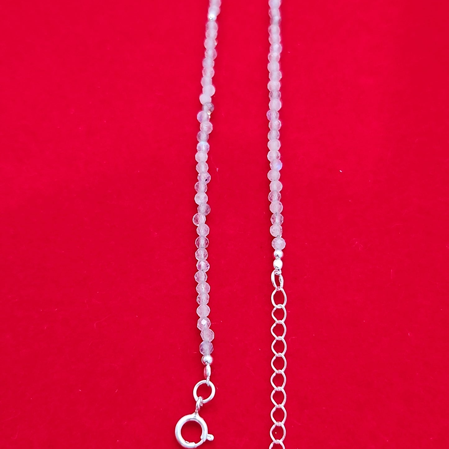 Labradorite & Silver Bead Anklet Adjustable 9.5-10.5"