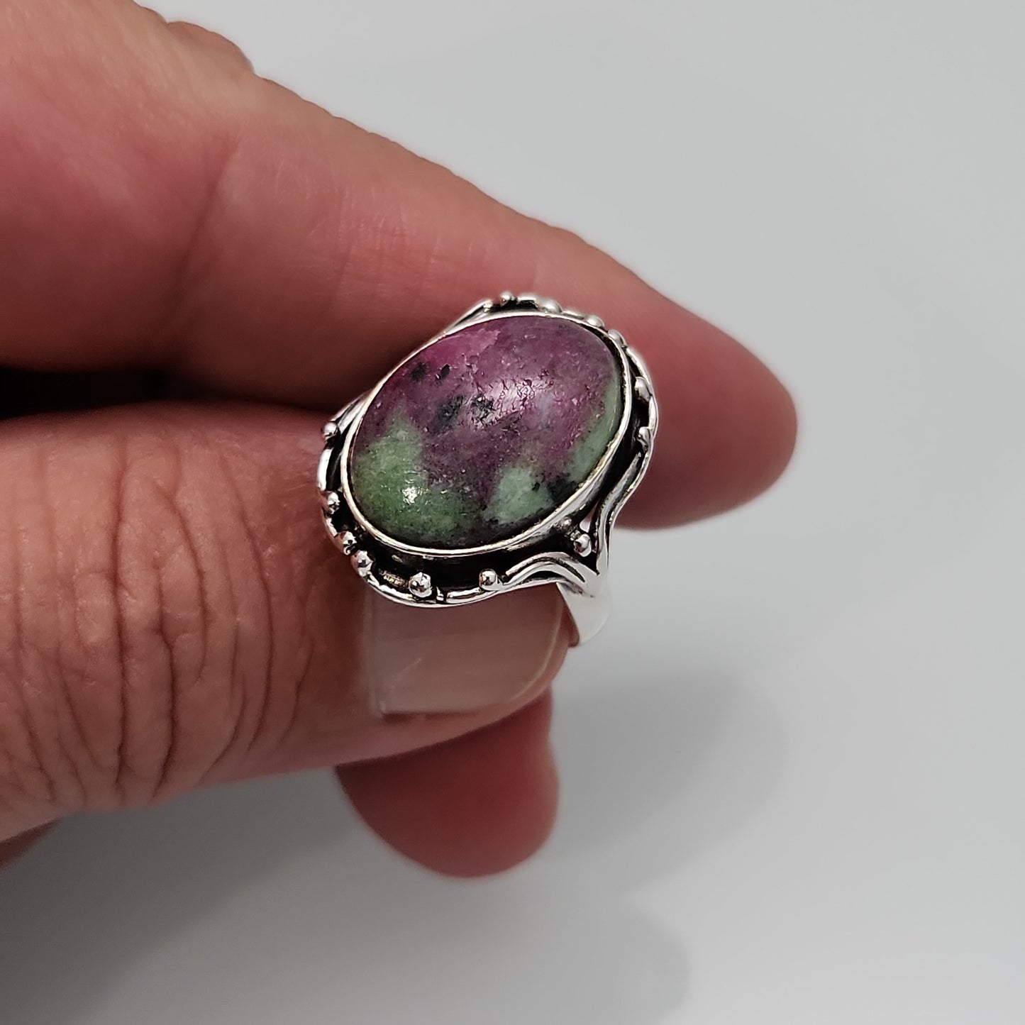 Ruby Zoisite Ring sz 7.5