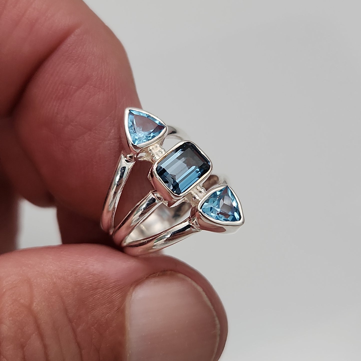 Swiss Blue & London Blue Topaz Ring sz 5, 6, 8