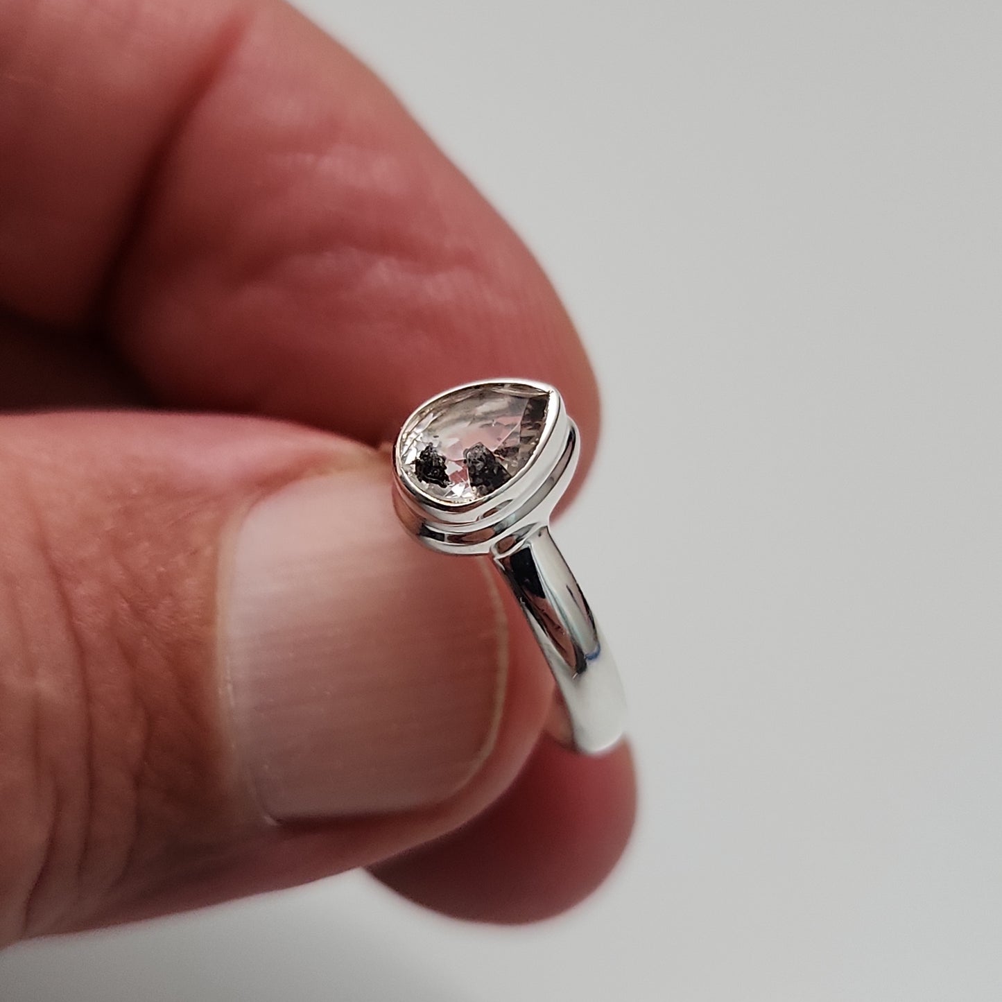 Hydrocarbon Herkimer Diamond Ring sz 5