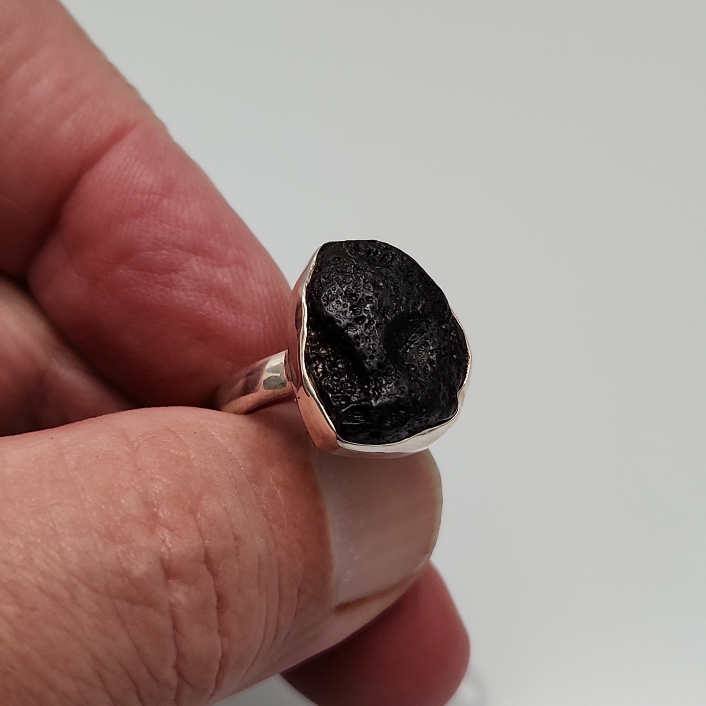 Tibetan Tektite Ring sz 10