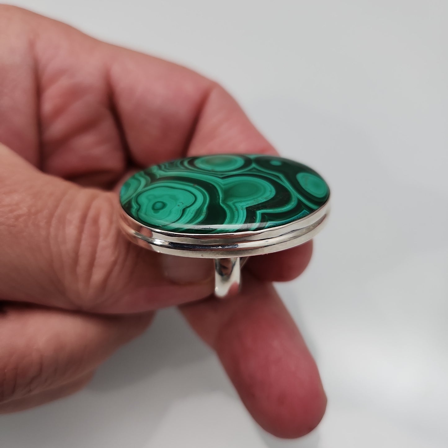 Malachite Statement Ring sz 8