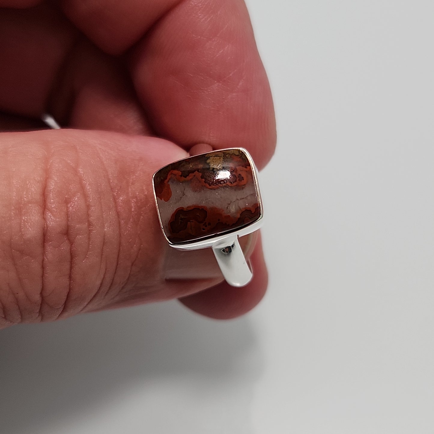 Seam Agate Ring sz 8