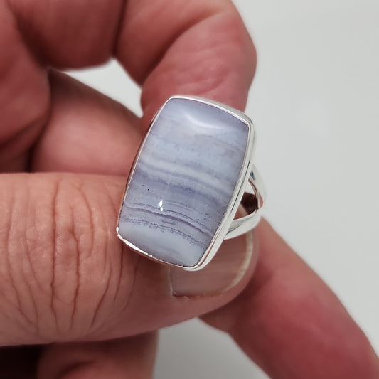 Blue Lace Agate Ring sz 9