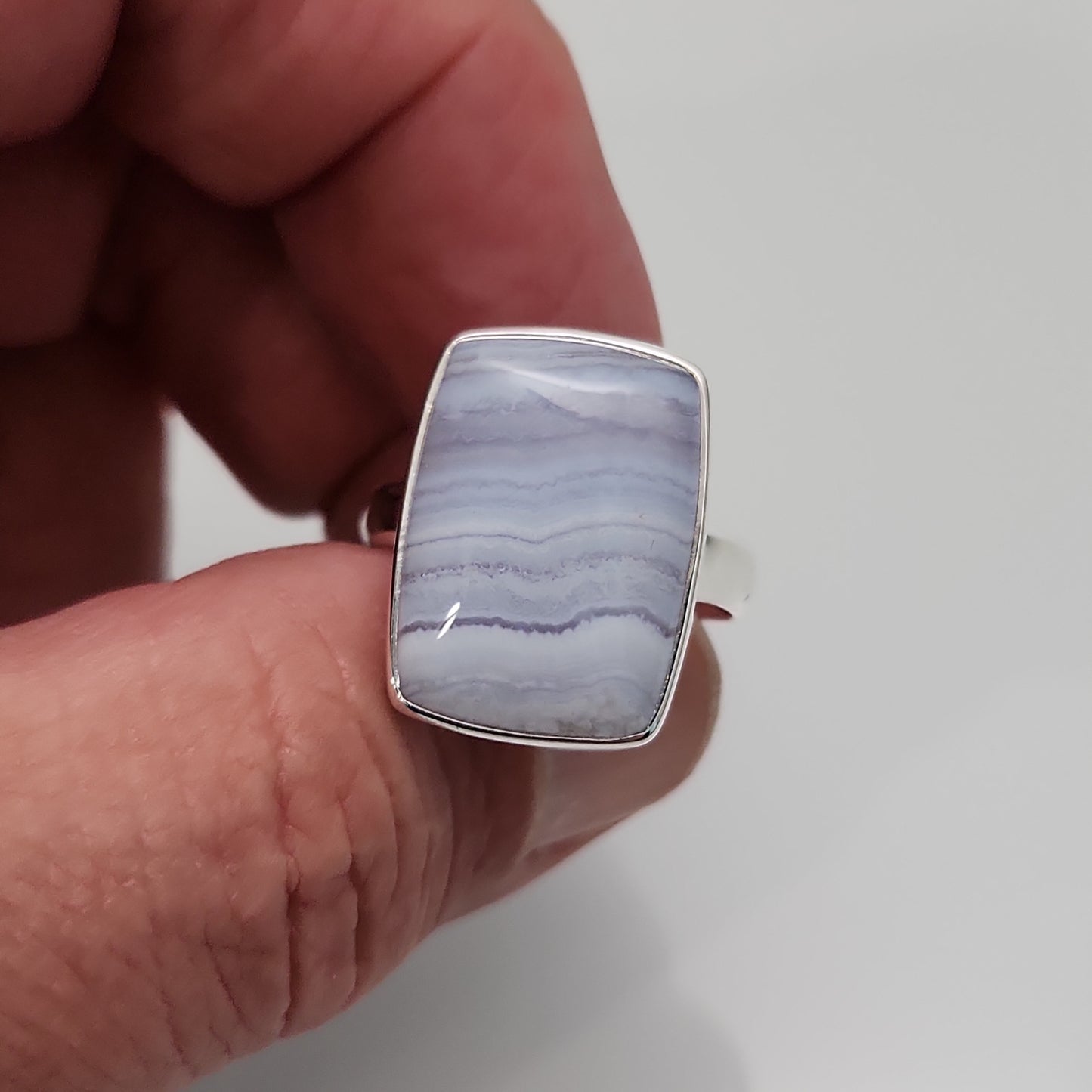 Blue Lace Agate Ring sz 10.5