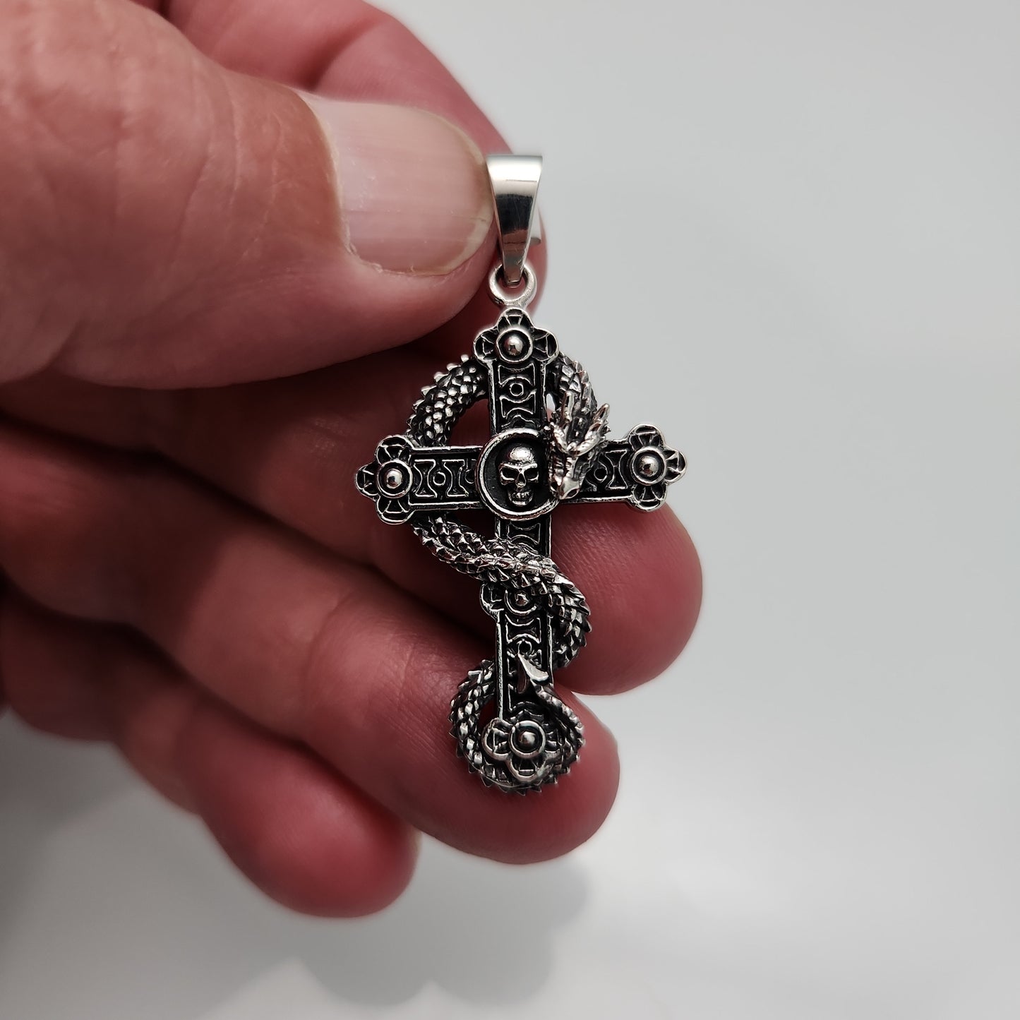 Gothic Dragon Cross Pendant