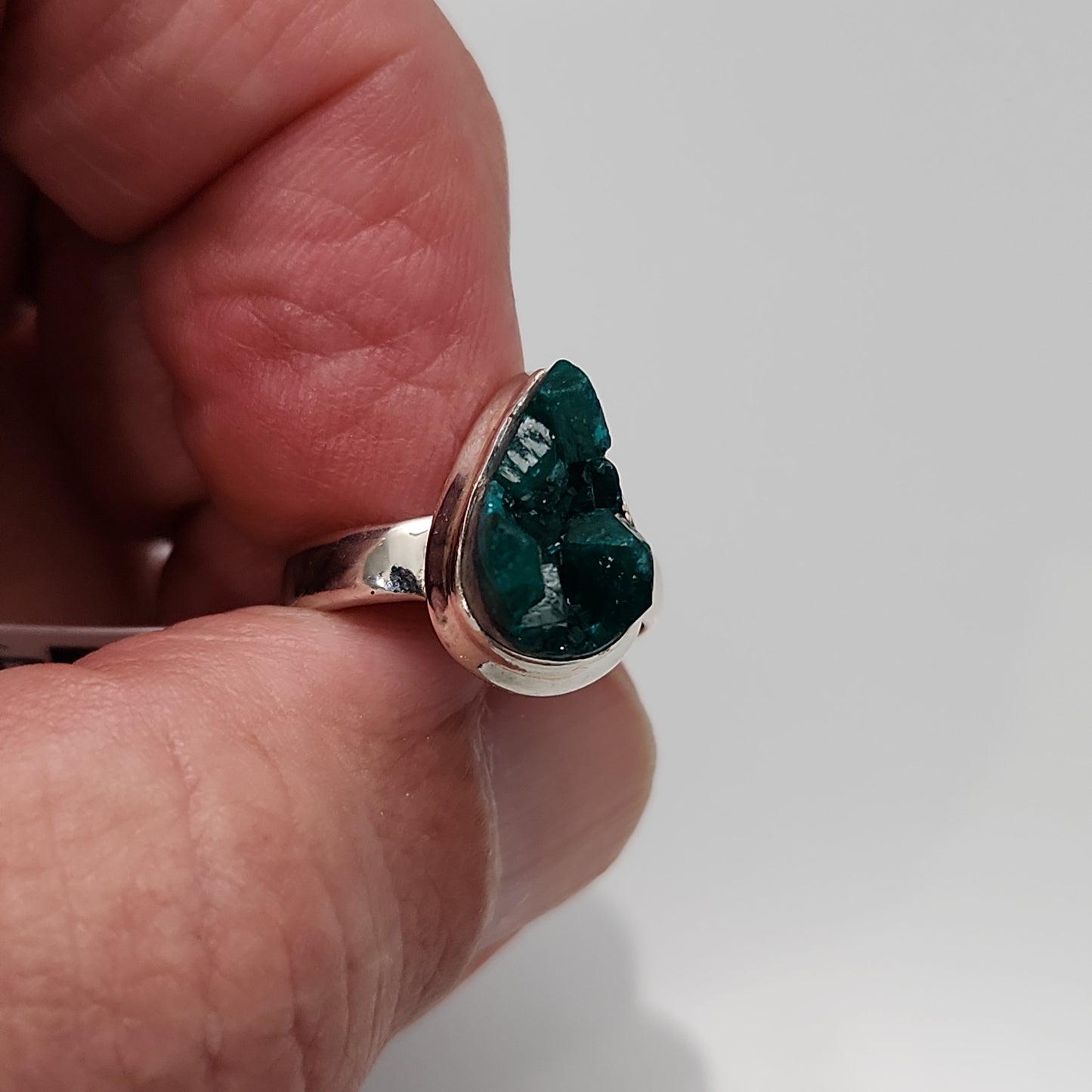 Dioptase Druzy Ring sz 6