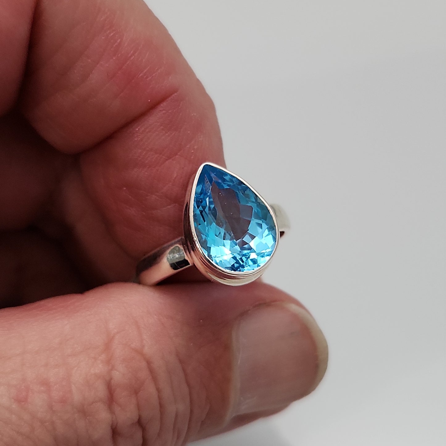 Swiss Blue Topaz Ring sz 9