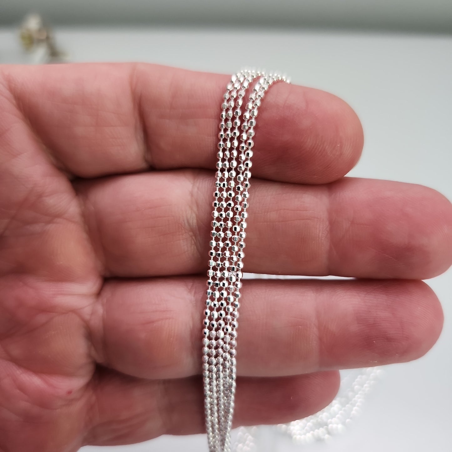 Diamond Cut Bead Chain 1.5mm (150) 16”, 18”, 20”, 22”, 24”, 30”, 36”