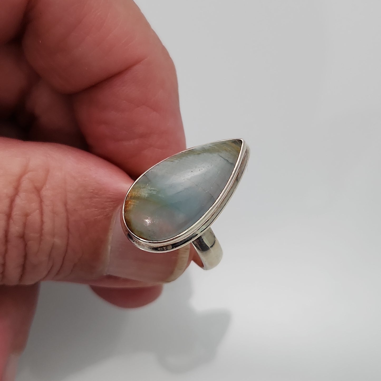 Blue Calcite Ring sz 6.5