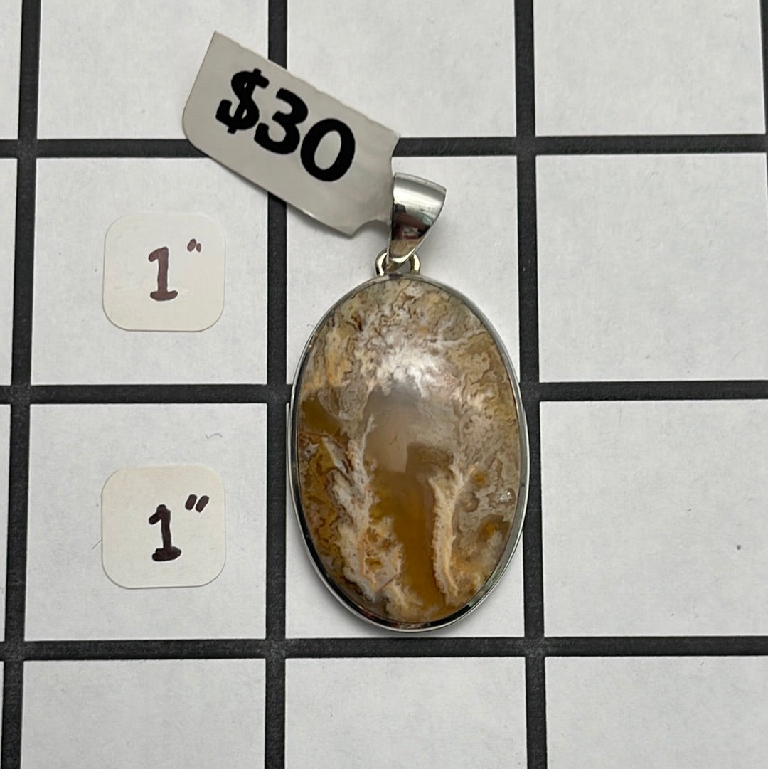 Graveyard Plume Agate Pendant
