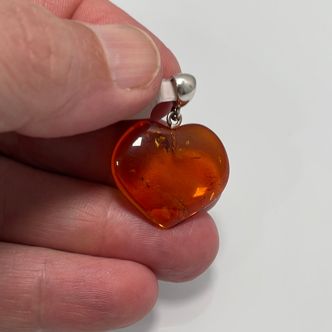 Amber Heart Pendant