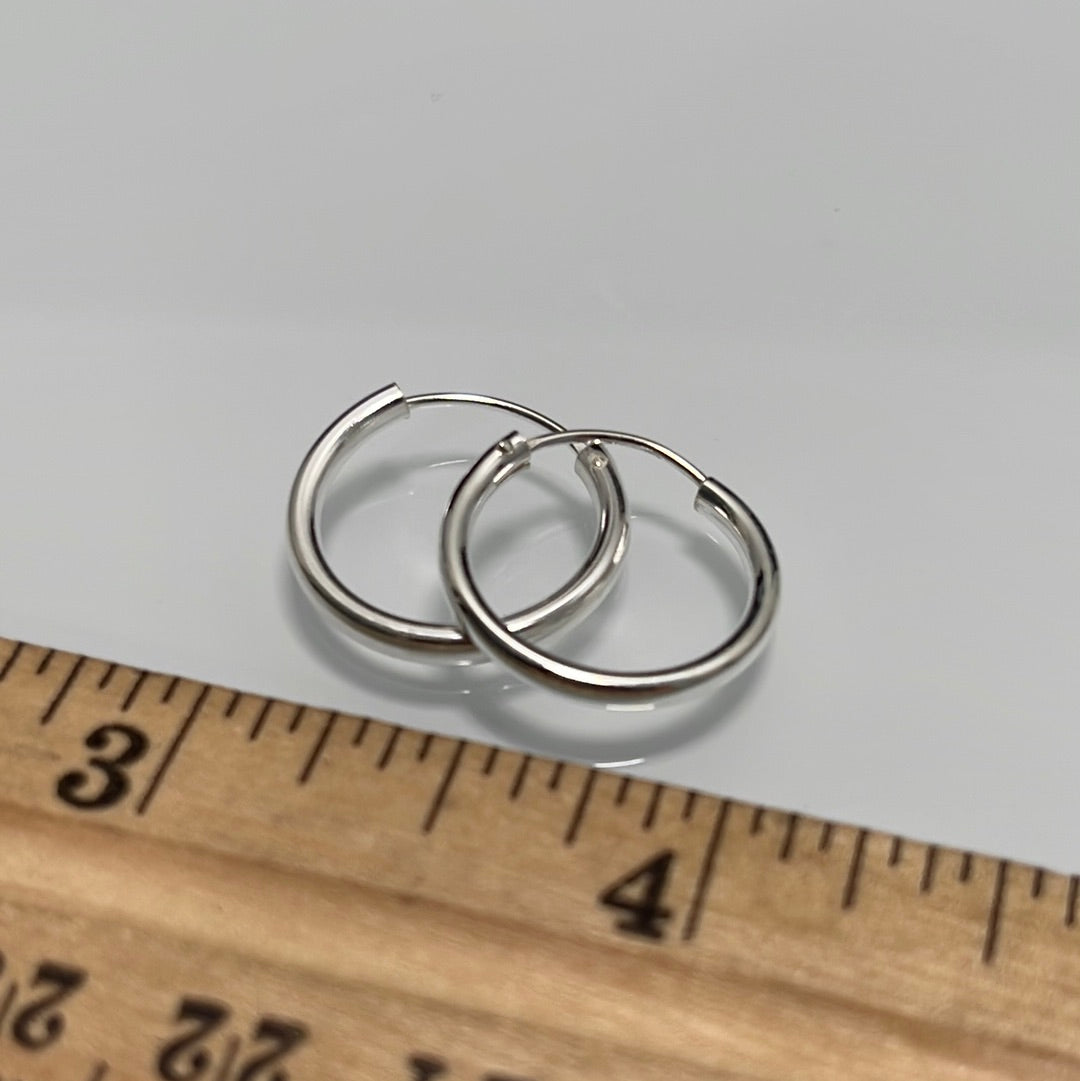 Small Plain Endless Hoop Earrings