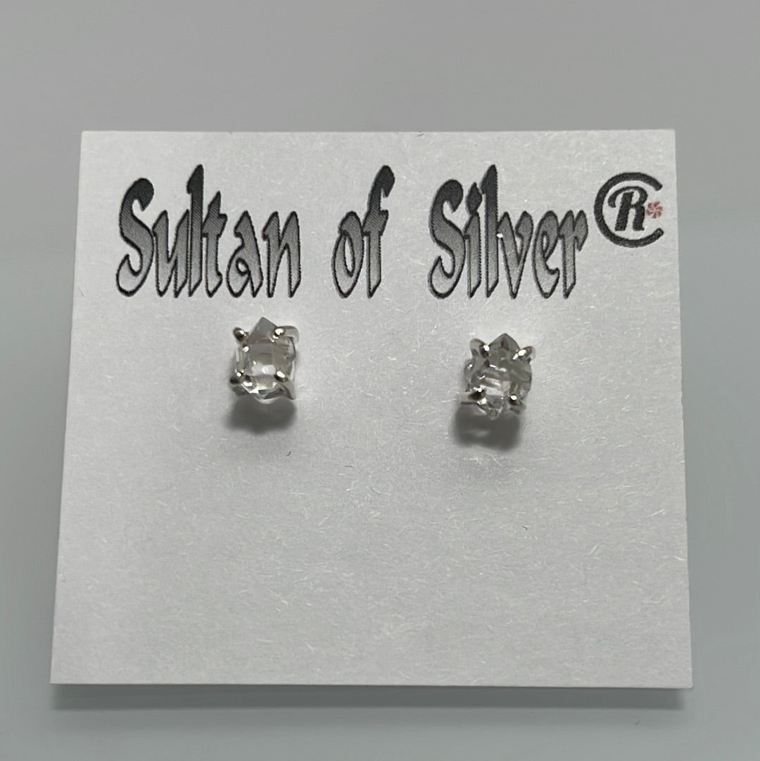 Herkimer Diamond Prong Set In Sterling Silver