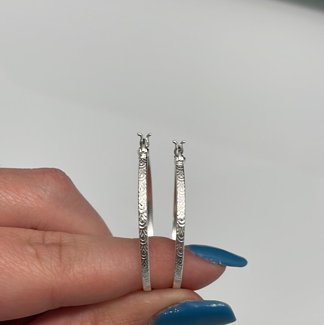 Patterned Hoop Earrings