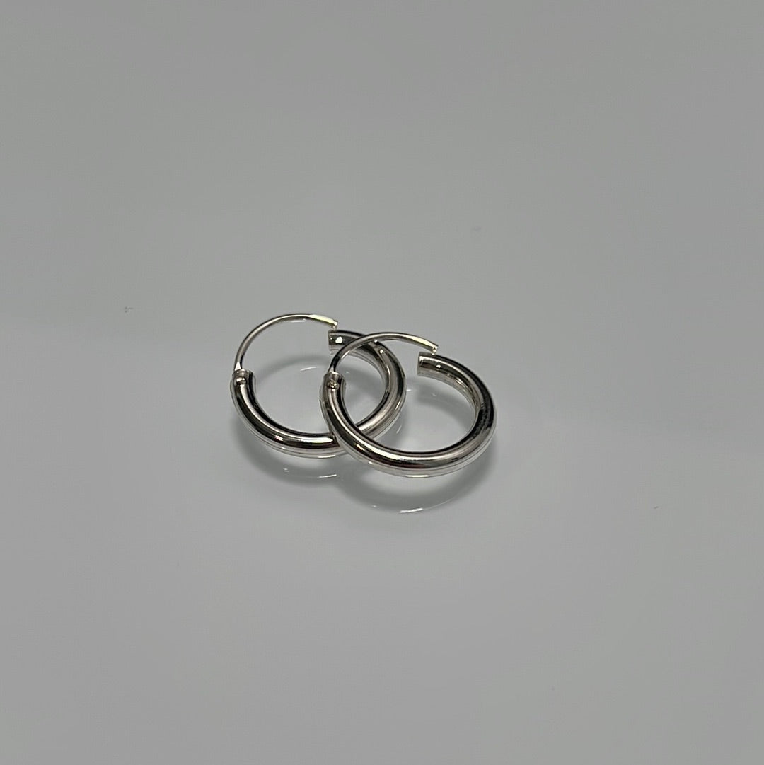 Small Plain Endless Hoop Earrings