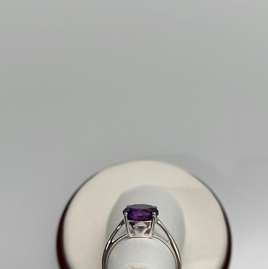 Amethyst Prong Set Ring Sizes 5-11