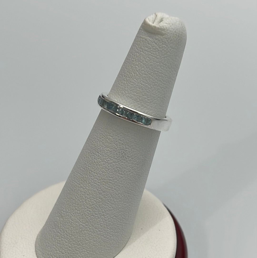 Aquamarine Channel Set Ring Sizes 5-10