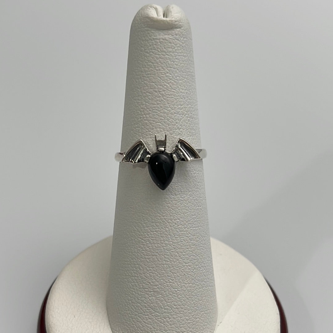 Black Onyx Bat Ring Sizes 5-12