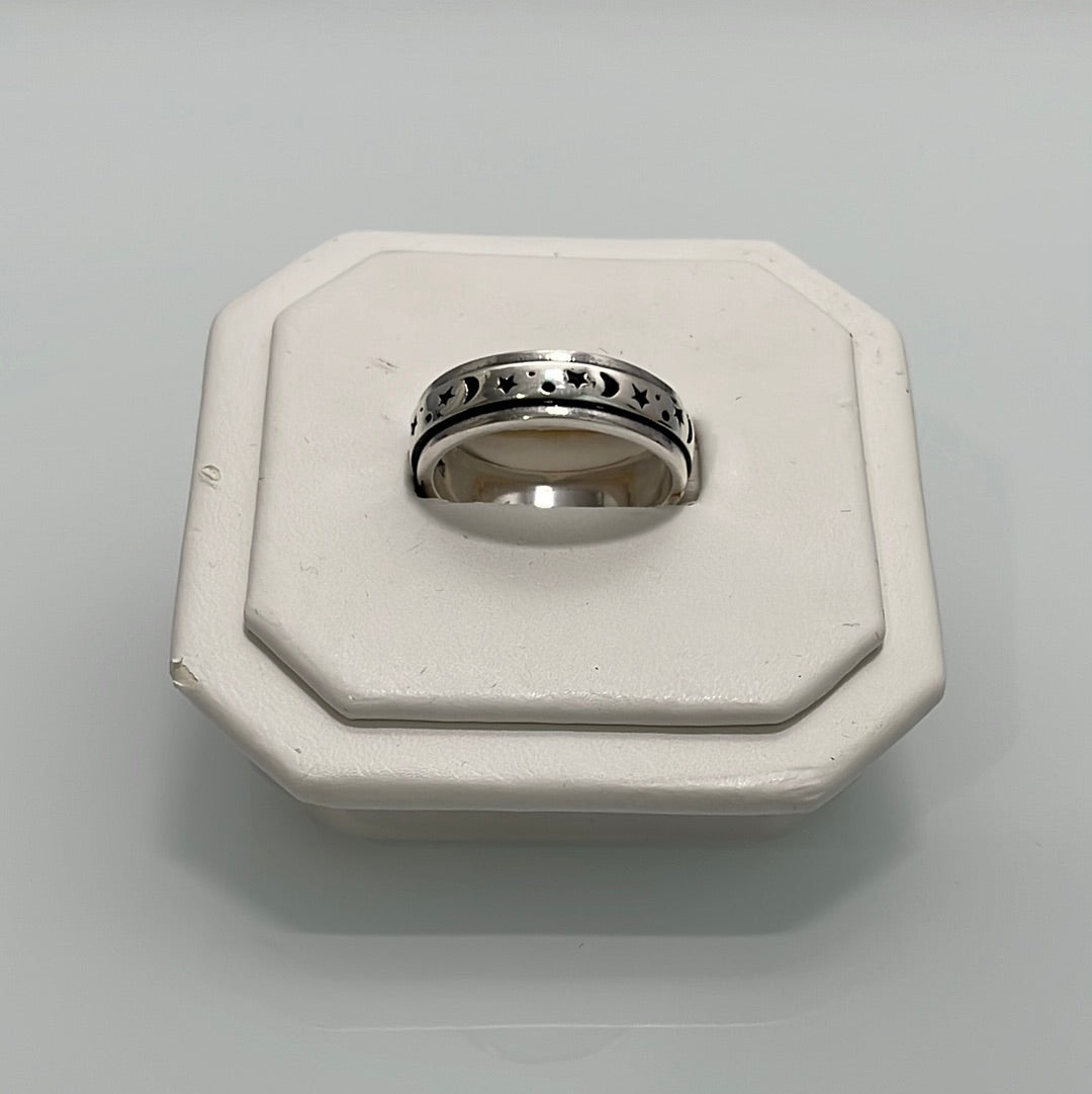 Star and Moon Spinner Rings