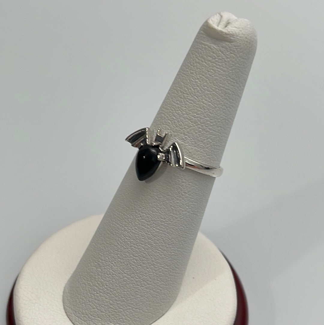 Black Onyx Bat Ring Sizes 5-12